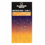 Carlige Legate Feeder Cu Spin Claumar Method Rigs Carlig Clm-1 Nr 10 7cm Fir Textil 0.14mm 6 Buc/plic